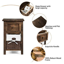 Yyqx comodino comodino mini 2 strati 1 cassetto in legno comodino con cestino della spesa MDF e comodino in Paulownia massiccio