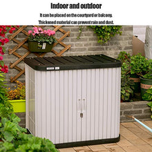 XLLLL Cassapanca da Esterno Baule Rattan Cassa Panca Portattrezzi Giardino Copri Bidoni Immondizia Portabidoni Spazzatura Madie Panchina Scatola di Immagazzinaggio All'Aperto Ideale,E