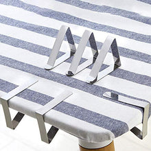 LINVINC 8 Pezzi Fermatovaglia Tovaglia Clip di Acciaio Inox - Regolabile Tavolo da Picnic Clip Antiscivolo, 6 * 5.3 * 1.2cm