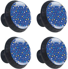 Stelle bianche gialle piene blu Pomelli per Porta Set di 4 Pomelli per Mobili Manopole per Cassetti Cucina Armadio Vetro