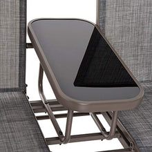 giordano shop Dondolo 2 Posti da Giardino 81x148x100 cm con Tavolino in Ferro e Textilene Marrone