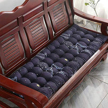 DIELUNY - Cuscino per panca a dondolo per interni ed esterni, trapuntato, imbottito, traspirante, con laccetti, 48 x 150 cm, colore: Blu