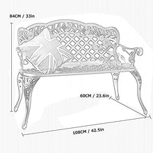 Panchine da giardino per terrazze da giardino Panchina per il tempo libero da esterno, panchina da cortile in ghisa resistente alle intemperie, panchina da prato con schienale e braccioli, panchina