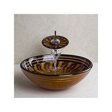 Set lavabo per bagno da incasso in lucido vetro temperato nave lavandino con rubinetto cascata anello di montaggio e scarico acqua di Homelava