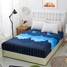 CHLCH Coprimaterasso Impermeabile Traspirante, Anallergico, antiacaro,Luna Blu   180 * 200 * 23 cm