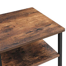 VASAGLE Tavolino da Salotto, Comodino con 3 Ripiani, Camera da Letto, Soggiorno, Montaggio Facile, Struttura in Metallo, Pannello in Rete Metallica, Stile Industriale, Marrone Vintage LET47BX