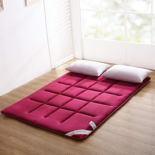JRG Flanella Tatami Stuoie, Giapponese Futon Bed Ground Confortevole Trapuntato Pieghevoli Roll Up Durevole Antisdrucciolo Studente Dormitorio Dormire Mat-a 150x200x3cm