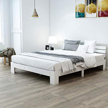 WGYDREAM Letto Letto Matrimoniale in Legno Massello con Letto con Letto in Solido Biancheria da Letto Bianca con Testiera per Adulti Adolescenti per Bambini, 200 X 140 Cm