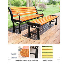 Outdoor Furniture Panchina 3 posti da Giardino terrazza da Esterno panchina da Parco, con Telaio in Legno e ghisa, con braccioli e Schienale Patio Balcone Veranda Sedia mobili