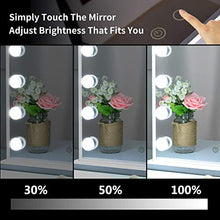 BEAUTME Specchietto da toilette illuminato con lampadine a Led , specchio da trucco in stile hollywood Specchi da cosmesi con design Touch Control, specchi da tavolo o da appoggio a parete (Bianco)