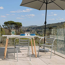Sedie da Giardino, Sedie da Esterno per Giardino, Terrazza, Balcone, Veranda, Piscina, in Alluminio, Sedie Impilabili, Colore Grigio, 2 Pezzi 56x55x75 cm