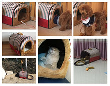 YOUJIA Letto Pieghevole Cuccia Divano Cuscini Domestico Letto Cani Casa per Cane e Gatto Animali Domestici (Rosso Striscia,M)