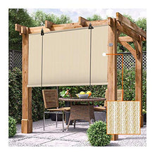 GDMING Tende A Rullo Esterne Protezione UV Permeabile Schermata Privacy con Gommini Antivento per Balcone Pergola Le Tende Pannello Poliestere, 55 Dimensioni (Color : Beige, Size : 1.2x1.8m)