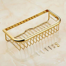 SWNN Bathroom Shelves Cesto A Rete A Quattro Angoli Dorato Accessori for Il Bagno Cesto in Rame Pieno Scaffale for Bagno in Rame Antico Stile Europeo Scaffale for Bagno in Rame Blu (Size : 30cm)