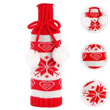 Amosfun - Copribottiglie di Vino per Natale, per Bottiglie di Vino, Vacanze, Vino, Maglione, Decorazione da tavola (Fiocco di Neve)