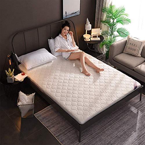Tappetino coprimaterasso bifacciale,tappetino spesso per dormire,trapuntato Cuscino futon tradizionale giapponese traspirante Cuscino coprimaterasso lavorato a maglia Top Materasso-a-4cm 100x200cm (39
