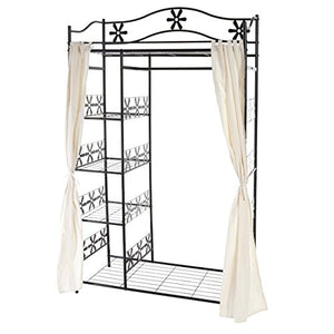 Appendiabiti Guardaroba scaffale portaoggetti Moderno 43x100x172cm con Tenda