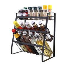 LYM &ripiano di stoccaggio Mensole della Cucina, Spice Rack Domestica Multifunzionale della Cucina di stoccaggio Rack scaffale a 3 Strati Scaffale di Finitura