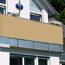 MENGH Rivestimento Recinzione Copertura 60x600cm, Balcone Copertura, Anti-UV, con Fascette e funi, per Estate ed Inverno Beige
