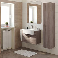Bagno Italia Mobile Arredo Bagno 70+30 cm sospeso moderno disp. bianco grigio scuro larice con specchio Mobili 1 l