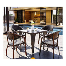 HLZY Tavolo in Vimini in Rattan mobili in Patio e Set Sedia, Tavolo per mobili Patio Set di tavolino in Vetro tavolino da caffè Set tavolino da caffè Conversazione Patio all'aperto