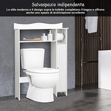 COSTWAY Mobile per Lavatrice, Scaffale Sopralavatrice Salvaspazio, Armadio Lavatrice Bianco, 75,5 x 19,5 x 106 cm