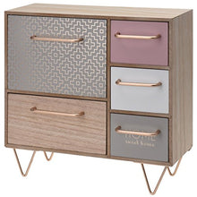 Gr8 Home 2006800 Mini cassettiera in Legno con 5 cassetti, Shabby Chic, in Stile Rustico, Multicolore, 32 x 32 x 14.5 cm approx