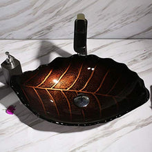 Washbasin Lavabo Ovale a Forma di Foglia Art Lavabo Creativo retrò Antico Ceramica Cinese Stile Antico lavabo Bagno (55 x 35,5 x 12,5 cm)