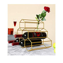 AniU Scaffale per Vino Portabottiglie Metallo per 6 Bottiglie Vino, design moderno Portabottiglie Autoportante, per bar, cantine, armadietti, dispensa