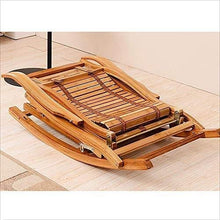 Hfyg Lettino Prendisole Sedia da Giardino con Sedia a Dondolo in Legno di bambù Portatile per Pausa Pranzo Chaise Longue