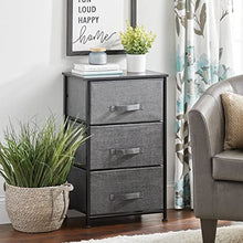 mDesign Comodino in stoffa – Organizer pratico con 3 cassetti – Cassettiera ideale per la camera da letto, l’appartamento o per stanze piccole – antracite