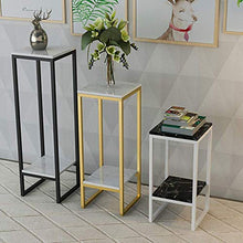 Home-table Tavolino, Doppio Strato di Marmo Consolle Tavole Patio Piccolo Giardino Tavoli da Giardino Stoccaggio Piano Stand Soggiorno Lampada da Tavolo(Size:30 * 30 * 100CM,Color:#2)