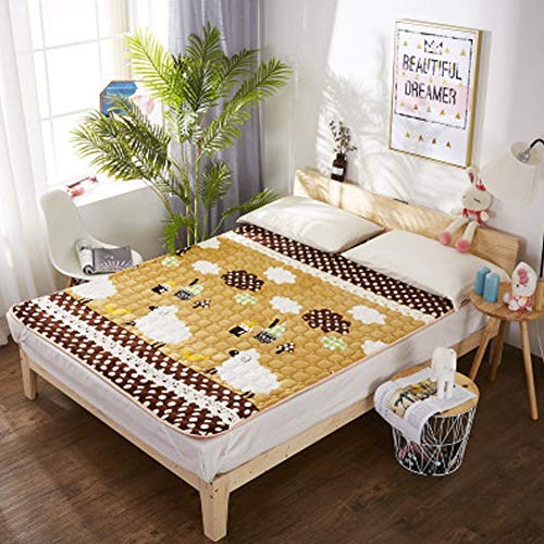Futon - Coprimaterasso in cotone Tatami, antiscivolo, pieghevole, traspirante, per dormitorio giapponese, 90 x 195 cm