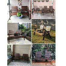 UWY Sgabello da 61,8 Pollici Panca da Giardino panchina da Giardino panchina per Il Tempo Libero, Sedia da caffè Doppio in Legno massello anticorrosivo per Esterni con bracciolo Schienale, sedie