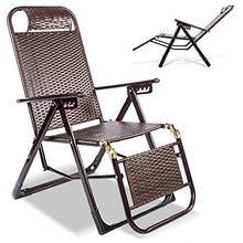 DHHZRKJ Sedia a Sdraio per Patio, Sedia reclinabile Pieghevole con/poggiapiedi Regolabile e Cuscino, Sedia da Giardino in Rattan per Campeggio all'aperto a Bordo Piscina