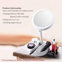 HMMN Specchio a LED Portatile Pieghevole, Specchio Trucco Illuminato LED a Due Lati Illuminato Specchio cosmetico Illuminato con Luce dimmerabile