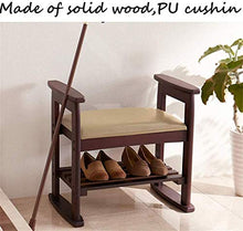 YANG 2 Livello Modifica del Pattino Bench Rack Shoe Imbottito Poggiapiedi Sedile Cucina in Legno Pouf ottomano Carico 200kg (Size : L53XW33XH51CM)