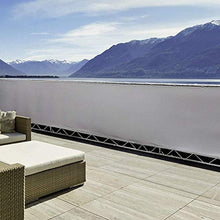 Frangivista per Balcone, Copri Ringhiera per Esterni, Frangivista Frangivento per Balcone Terrazzo, Paravento in Poliestere Resistente all'Acqua, con Occhielli, Grigio,80x400cm