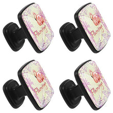 Pink flamingo illustration isolated Pomelli per Porta Set di 4 Pomelli per Mobili Manopole per Cassetti Cucina Armadio Vetro