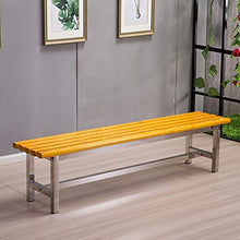 outdoor product Terrazza Panchina Parco Panche per Tempo Libero All'aperto, Panca da Giardino Resistente alle Intemperie in Acciaio Inossidabile e Legno Massello, Panca Decorativa 2-4 Posti