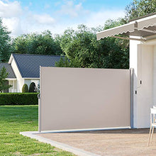 SONGMICS Tenda Laterale 200 x 300 cm (A x L), Tenda Avvolgibile per Balcone e Terrazzo, Protezione Privacy, Frangivista, Parasole, Separatore, Tortora GSA200K02