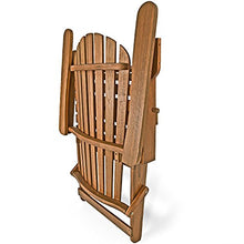 Deuba® Sedia Prendisole Relax Adirondack in Legno d' Acacia Pieghevole estremità arrotondate per Giardino o terrazza