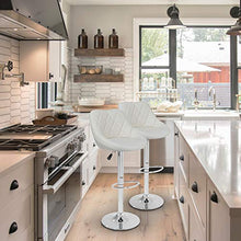 TRESKO® Set di 2 Sgabelli-Bar Moderni, Sedia Bar, Sgabello Lounge con Schienale, 10 Colori Diversi, Cromato, Rotazione Libera a 360 °, la Regolazione in Altezza dei sedili 60,0-80,0 cm (2X Beige)