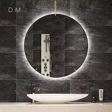 Specchio 70 cm Specchio da Bagno Illuminato a LED, retroilluminazione con Specchio Rotondo Leggero, Pulsante a sfioramento Specchio per Il Trucco