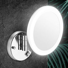 Specchio per Trucco LED Senza Cornice con Specchio Luminoso Specchio Telescopico Pieghevole A Un Lato Specchio Ingranditore da Parete per Bagno