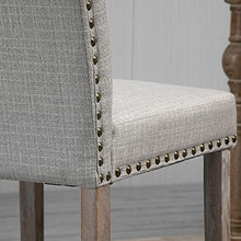 homcom Set 2 Sedie Imbottite Classiche da Salotto e Soggiorno, Rivestimento in Poliestere e Gambe in Legno, Grigio Chiaro, 51x64x99.5cm