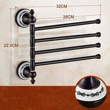 ABWYB Portasciugamani Portasciugamani Portasciugamani Semplice ed Elegante Girevole Multifunzione in Rame Nero a 4 Barre Portasciugamani da Bagno (Edizione: A)