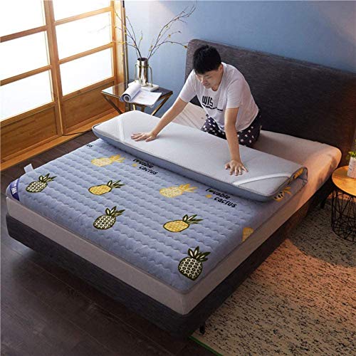 YWYW Futon Materasso Topper Pieghevole Tatami Tappetino Portatile Flanella Materasso Antiscivolo Addensare Tatami Sleeping Pad-b 100x200cm (39x79 Pollici)