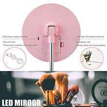 Xindaxin Specchio cosmetico con illuminazione a LED, specchio da trucco con illuminazione antiriflesso, specchio da terra per bagno e viaggio, ricarica USB, blu