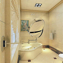 LIS - Specchio da trucco con luci LED da 20,3 cm, specchio da trucco, ingrandimento 10x, specchio da barba, doppio lato, con lente d'ingrandimento rotonda, girevole a 360° e braccio estensibile